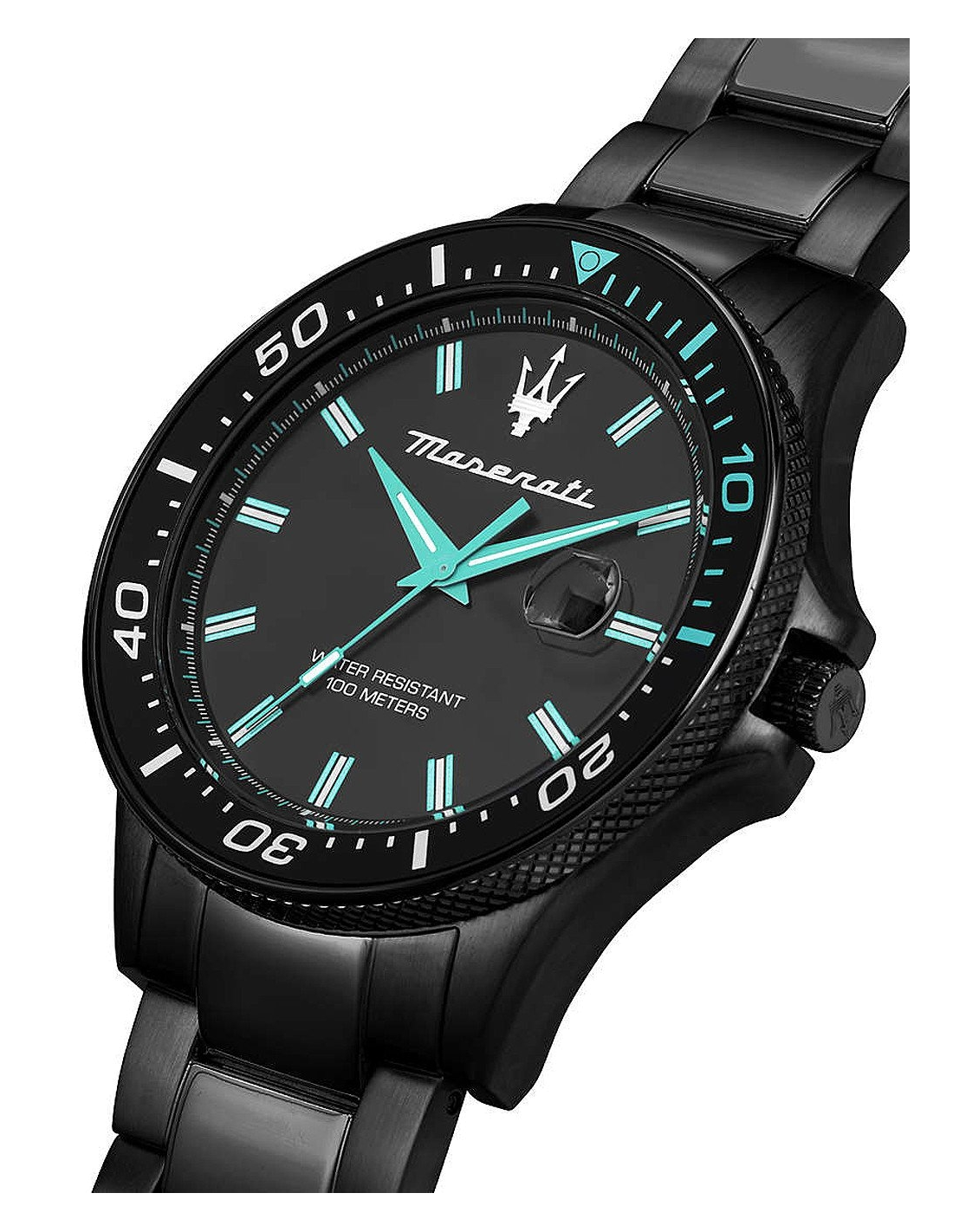 Montre Homme Maserati Sfida Aqua Edition R8853144001 - Boîtier et bracelet acier noir vue 2