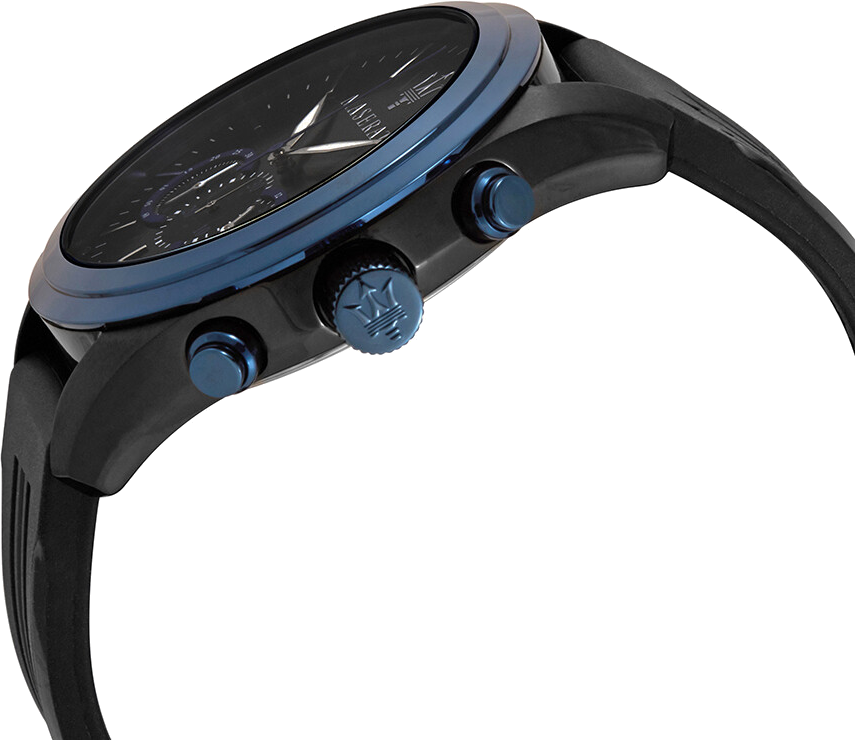 Montre Homme Maserati Traguardo Chronographe - Boîtier Noir 45mm, Cadran Noir, Bracelet Caoutchouc - Réf. R8871612006 vue 2