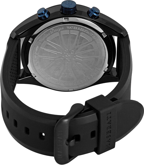 Montre Homme Maserati Traguardo Chronographe - Boîtier Noir 45mm, Cadran Noir, Bracelet Caoutchouc - Réf. R8871612006 vue 3