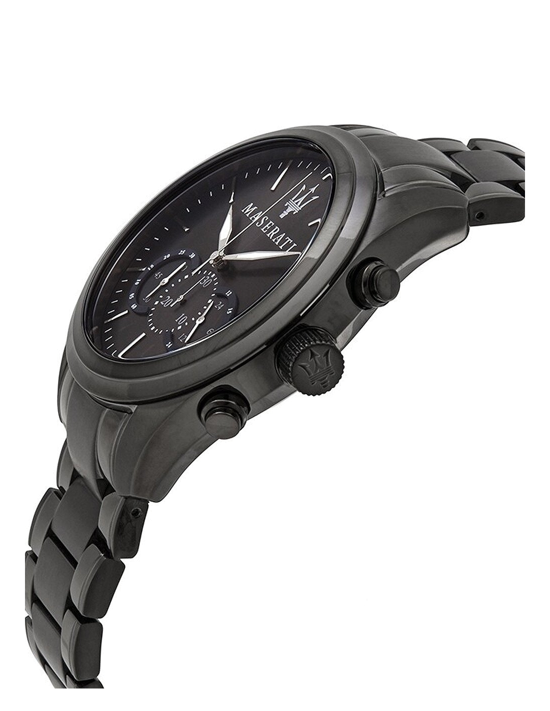 Montre Homme Maserati Traguardo R8873612002, boîtier et bracelet acier noir vue 2