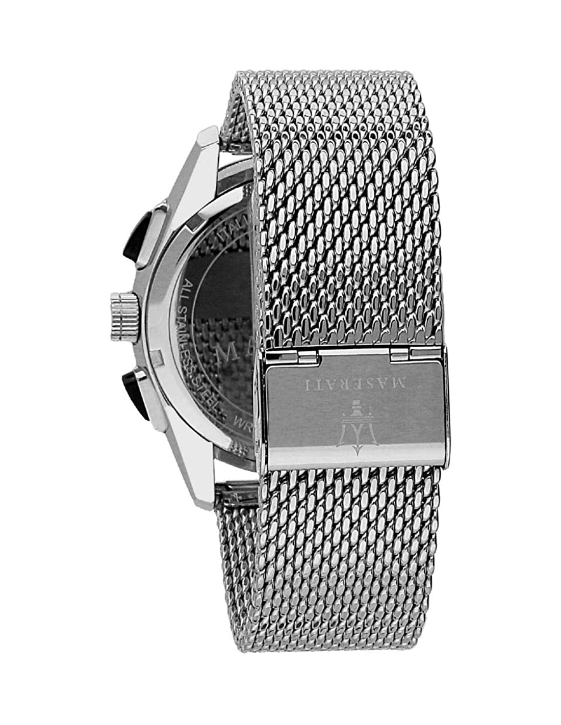 Maserati Traguardo R8873612005 - Montre Homme Chronographe Quartz, Cadran Noir, Boîtier 45mm, Bracelet Maille Milanaise Acier vue 2