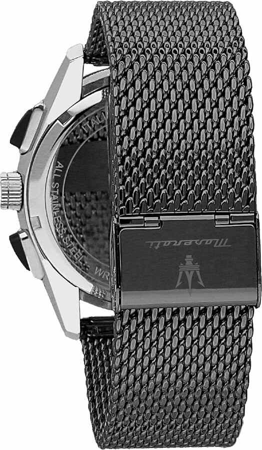 Montre Homme Maserati Traguardo R8873612006 Boîtier Gunmetal Bracelet Maille Milanaise vue 2