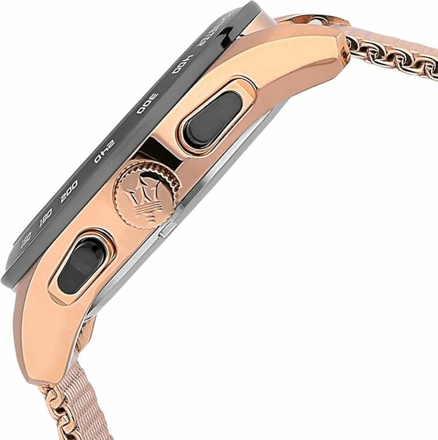 Montre Homme Maserati Traguardo R8873612011 bracelet maille milanaise or rose vue 3