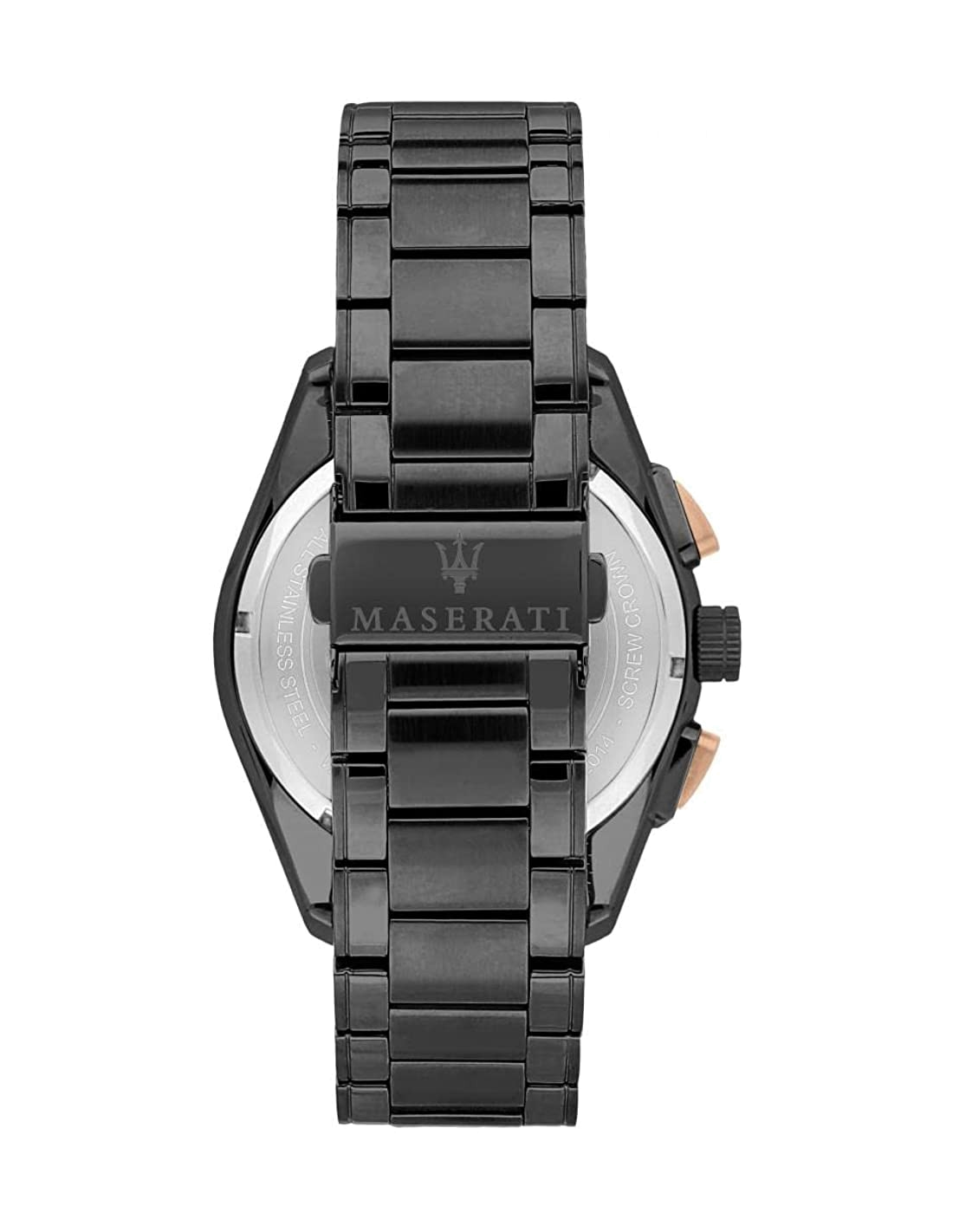 Montre Maserati Traguardo Homme R8873612016 - Boîtier or rose, cadran et bracelet acier noir vue 4