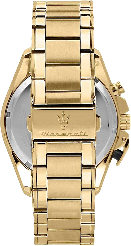 Montre Homme Maserati Traguardo R8873612041 chronographe Cadran noir Bracelet en acier inoxydable doré vue 3