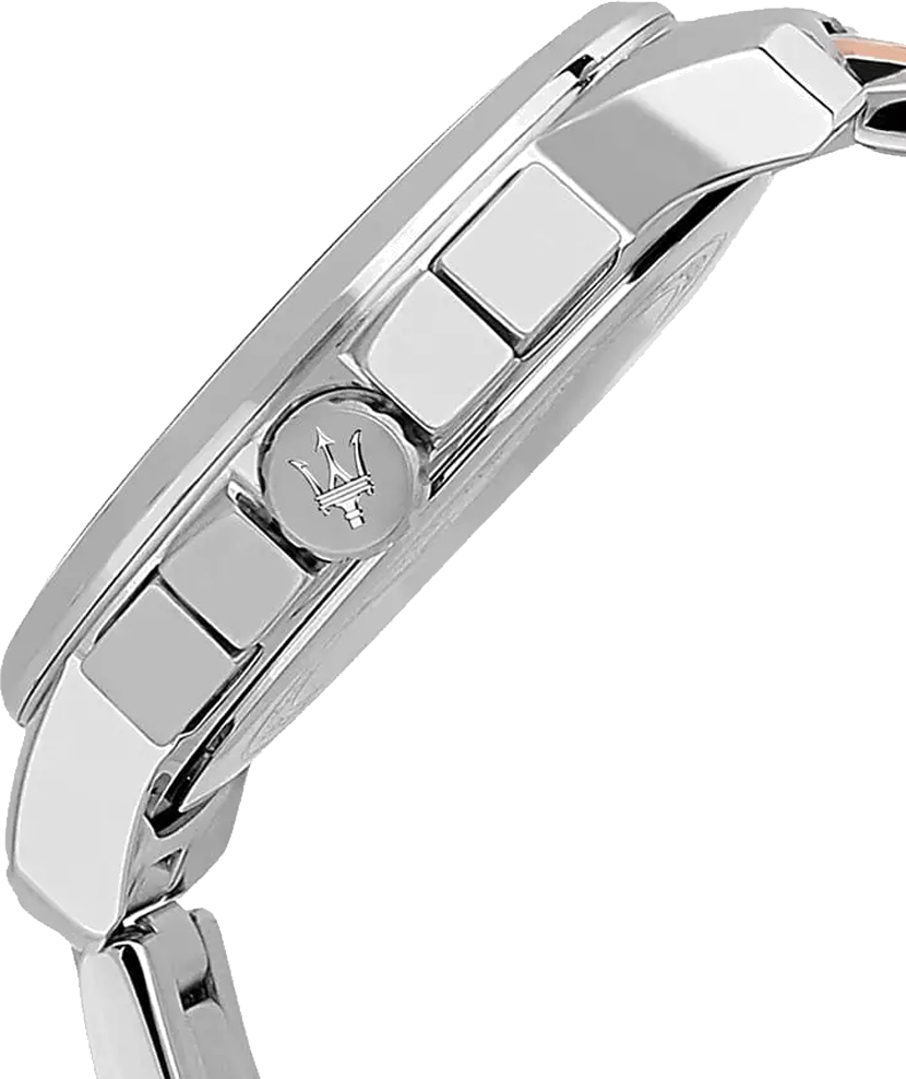 Montre Homme Maserati Successo R8873621008 chronographe cadran bleu bracelet en acier inoxydable bicolore vue 2