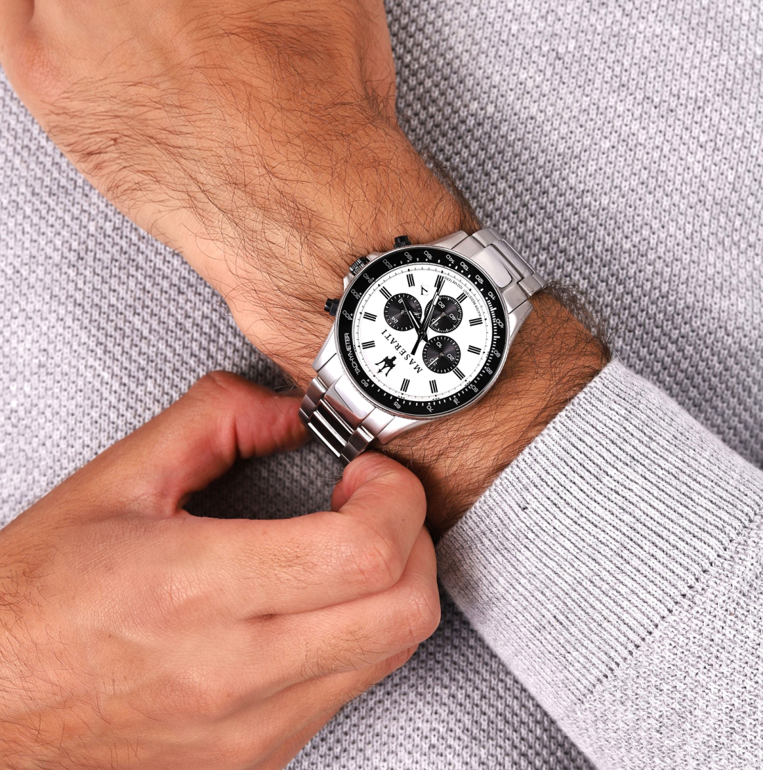 Montre Homme Maserati Sfida R8873640003 Cadran et Bracelet Acier Inoxydable Argent vue 4