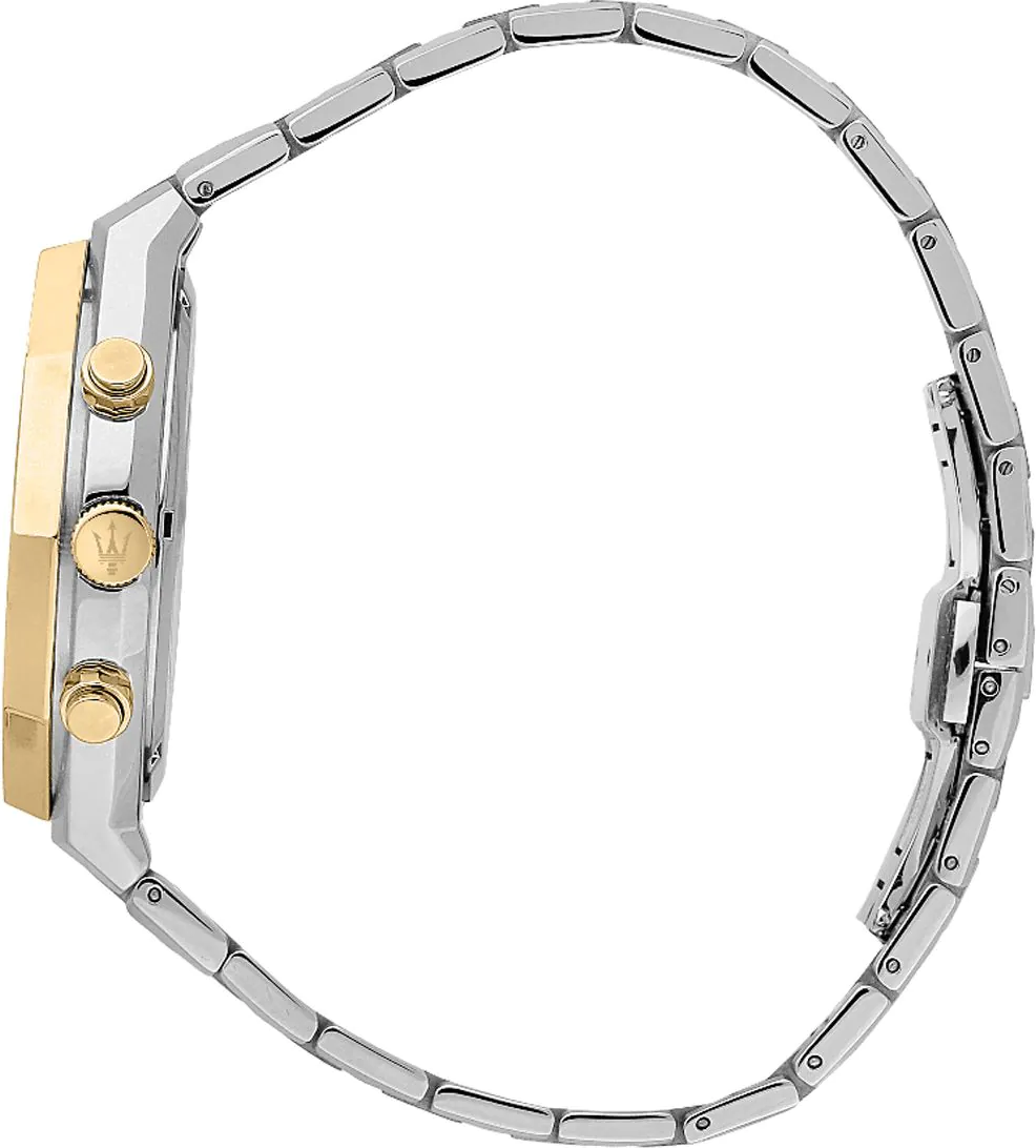 Montre Homme Maserati Stile R8873642009 - Boîtier Acier Bicolore 45mm, Cadran Blanc Multifonctions vue 3