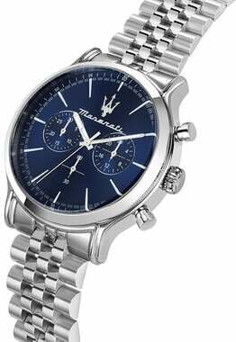 Montre Homme Maserati Chronographe Quartz - Boîtier 45mm Acier, Cadran Bleu, Bracelet Argent - Réf. R8873646005 vue 2