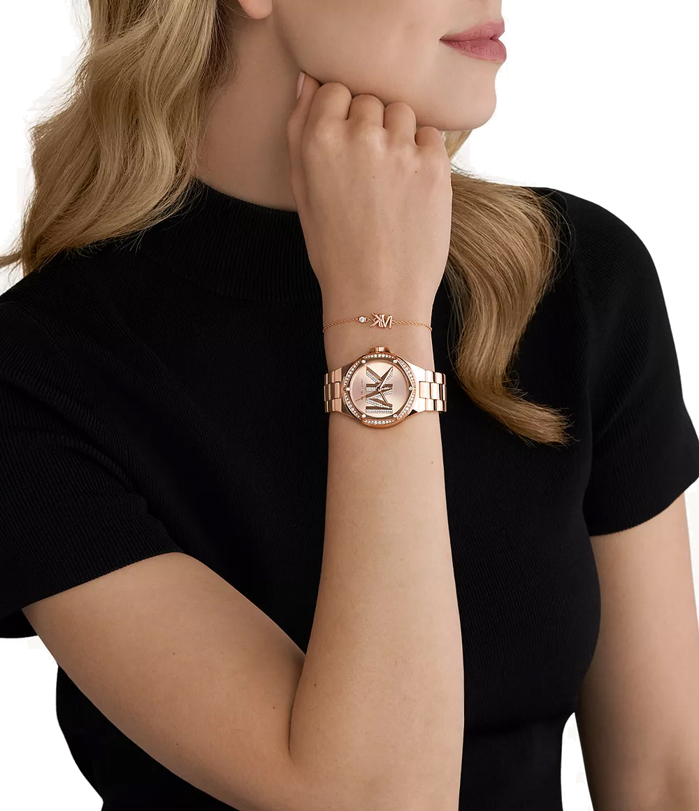 Montre Michael Kors Lennox MK1063 pour Femme, Cadran et Bracelet Or Rose vue 4