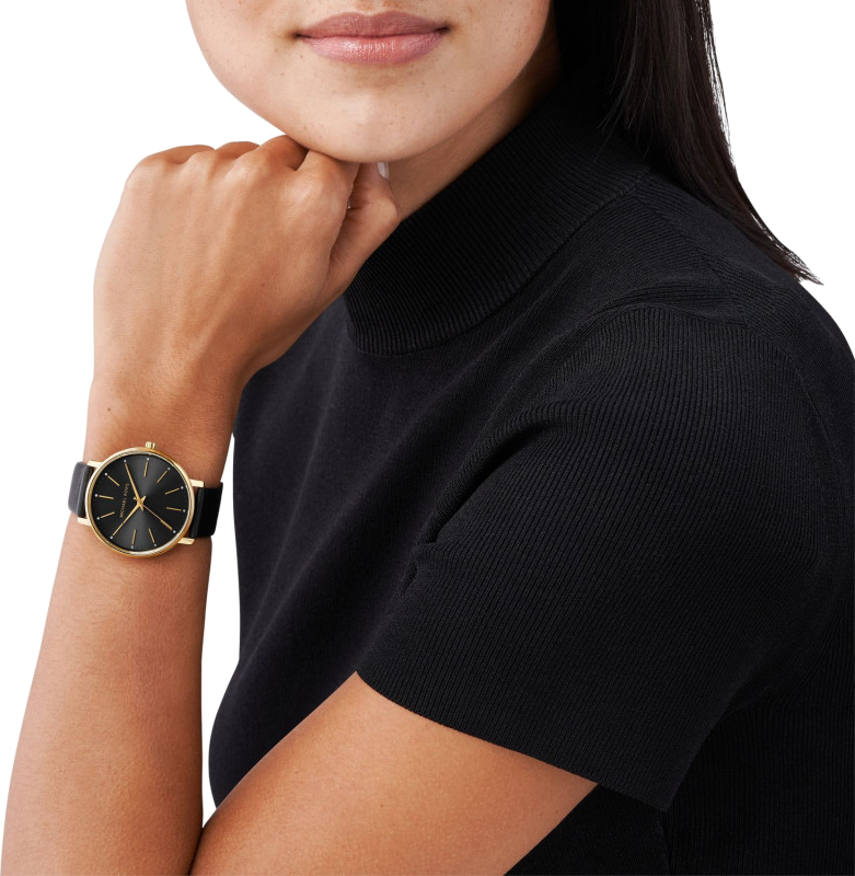 Montre Femme Michael Kors Pyper MK2747 bracelet cuir noir vue 4