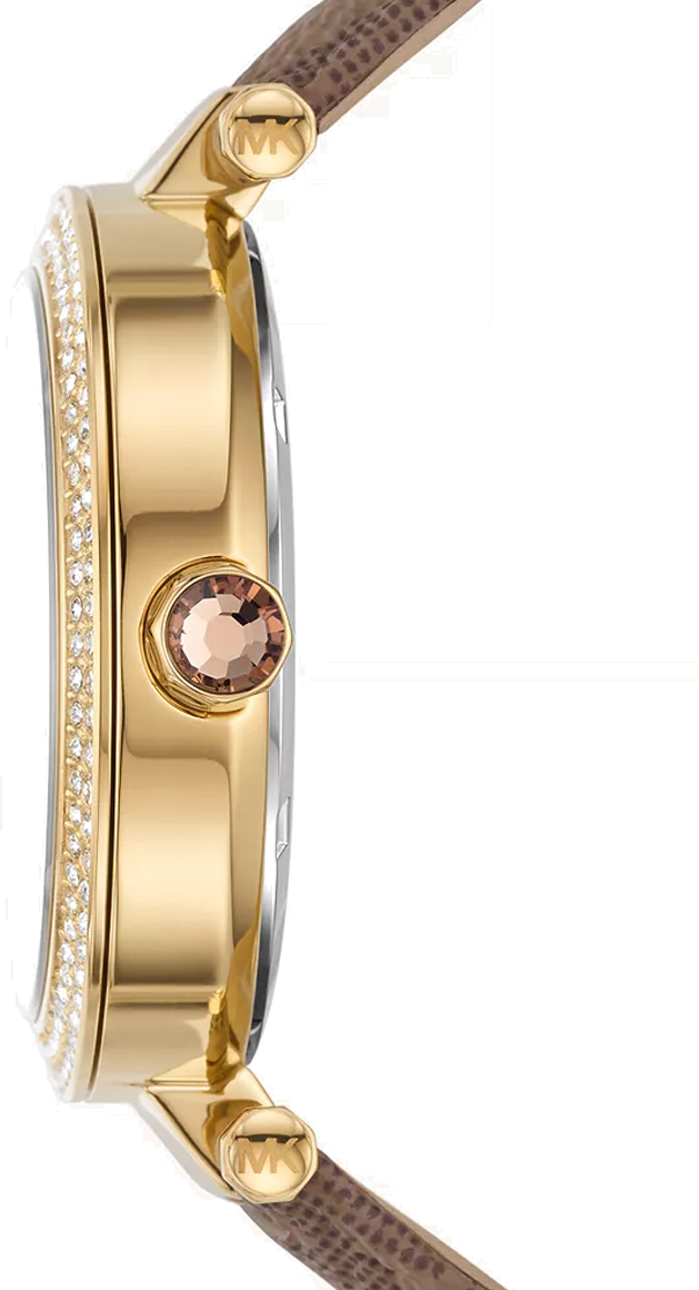 Montre Michael Kors Parker MK2973 bracelet en cuir marron imprimé MK vue 2