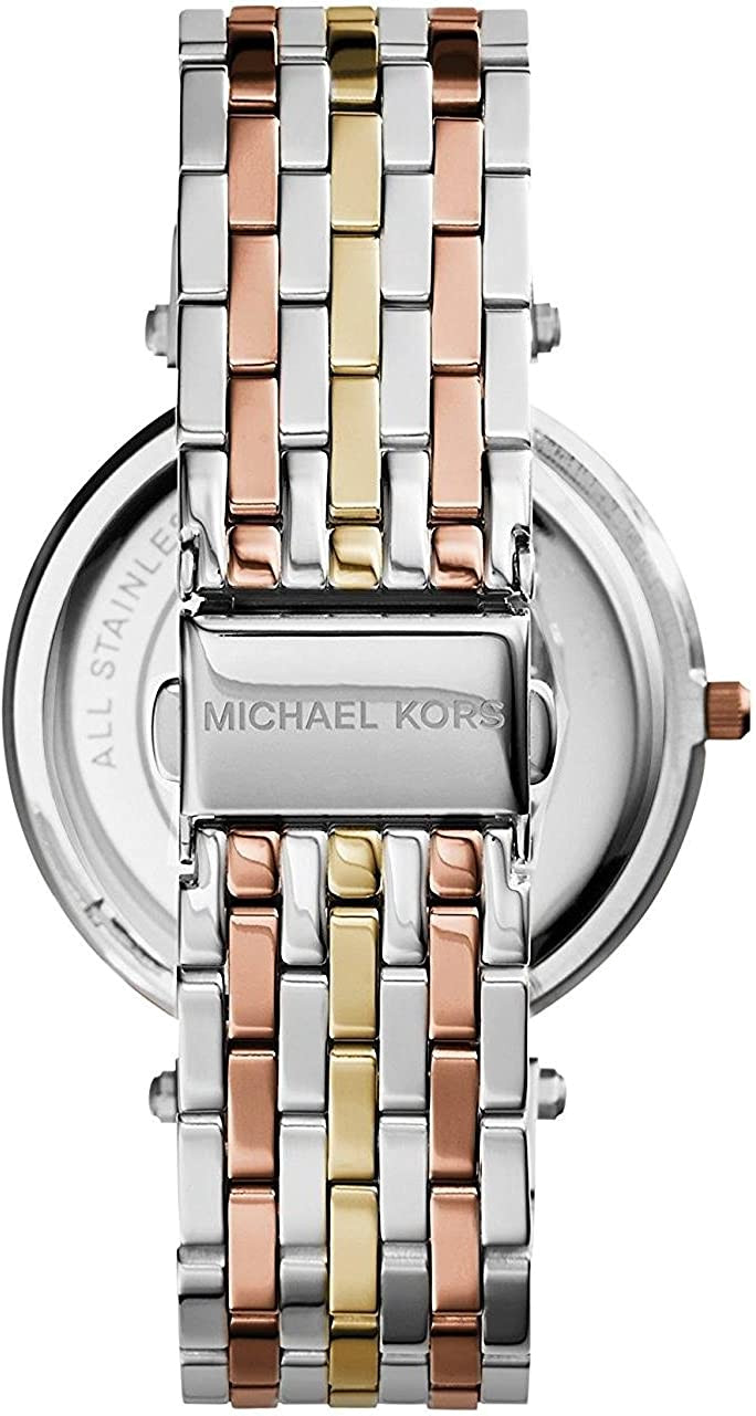 Montre Femme Michael Kors MK3203 Darci - Boîtier Bicolore, Bracelet Tricolore Acier et Cristaux vue 3