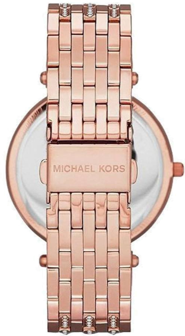 Montre Femme Michael Kors Darci MK3220 en Acier Or Rose avec Brillants vue 3
