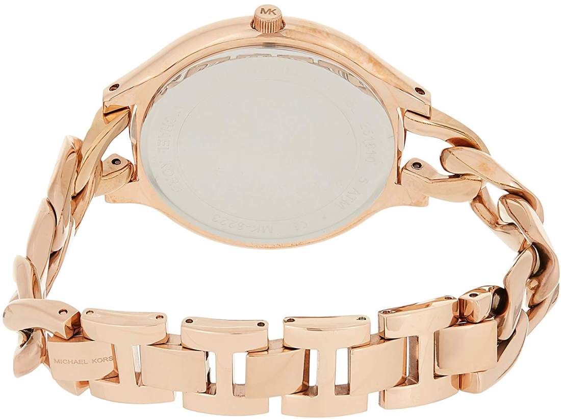 Montre Femme Michael Kors MK3223 - Boîtier et Bracelet Acier Or Rose - Cadran à Index Bâtons vue 3