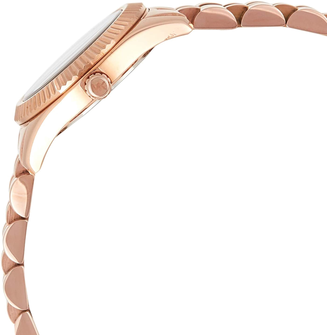 Montre-bracelet Femme Michael Kors Lexington MK3272 en acier or rose et cadran bleu vue 2