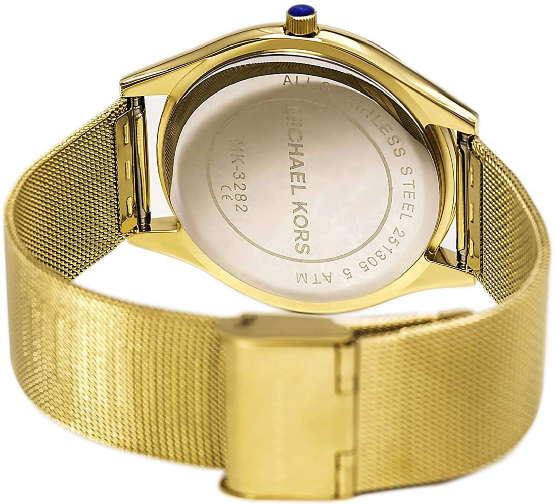 Montre Femme Michael Kors MK3282 Bracelet Maille Milanaise Dorée vue 2