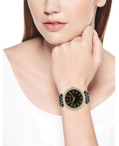 Montre Femme Michael Kors Darci MK3322 en Acier Noir et Doré vue 4