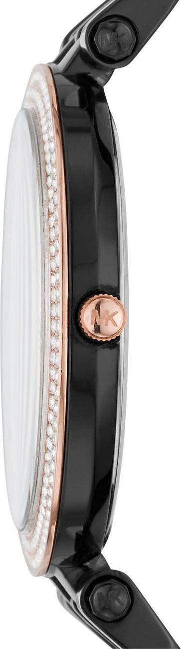 Montre Femme Michael Kors Darci MK3407 en Acier Noir et Or Rose vue 2