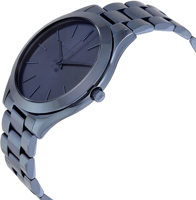 Montre Femme Michael Kors Runway MK3419 - Boîtier et bracelet acier bleu 40mm vue 2