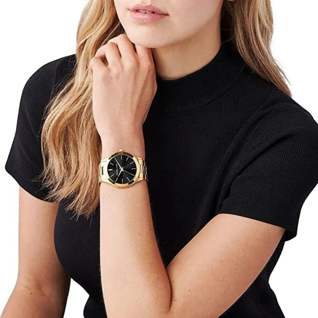 Montre Femme Michael Kors MK3478 Acier Doré et Cadran Noir vue 4