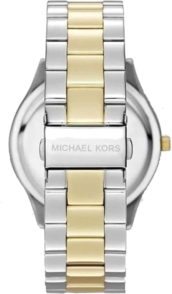 Montre Femme Michael Kors MK3479 - Cadran Bleu, Bracelet Acier Bicolore Argent et Or vue 4