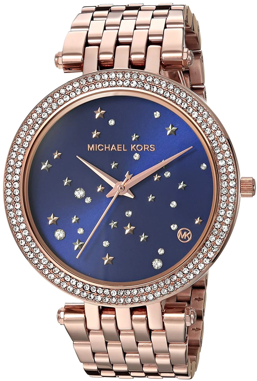 Montre Michael Kors Darci MK3728 Ciel étoilé bracelet or fond bleu