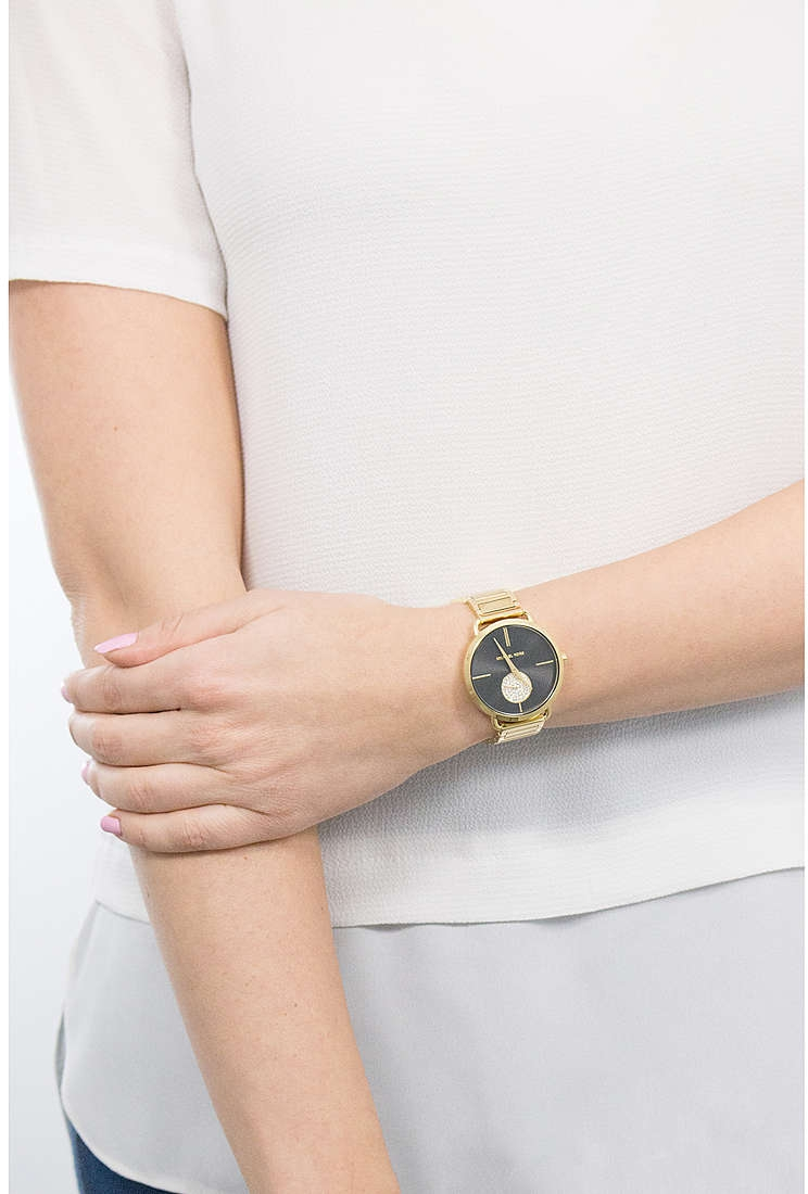 Montre Michael Kors Portia MK3788 pour Femme - Boîtier or et cadran noir vue 5