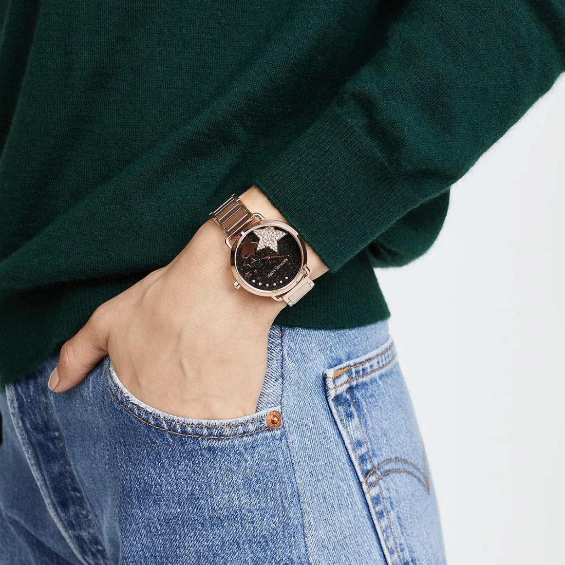 Montre Femme Michael Kors Portia MK3795 en Acier Or Rose vue 4