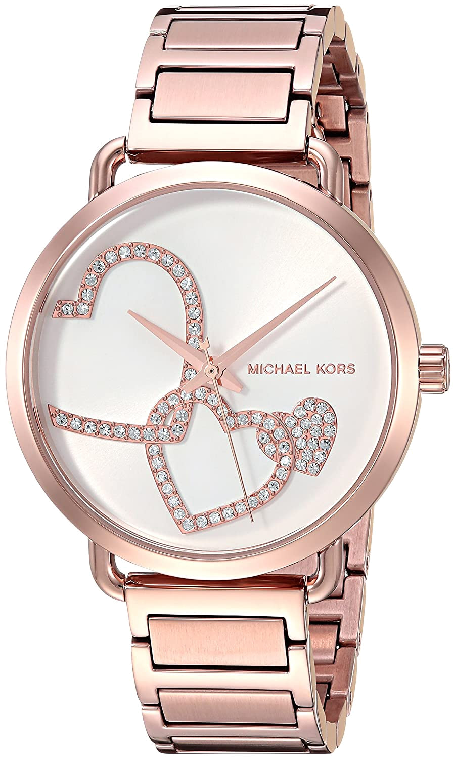 Montre Michael Kors Portia MK3825 pour femme, boîtier et bracelet acier or rose