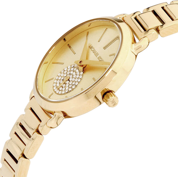 Montre Michael Kors MK3838 en Acier Doré Jaune avec Petite Seconde vue 2