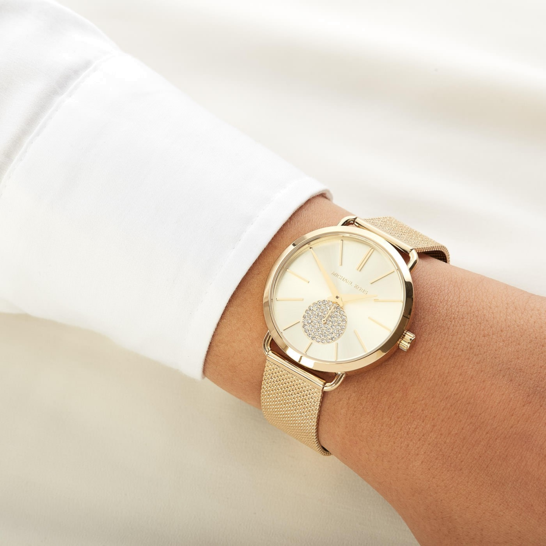 Montre Michael Kors MK3844 Portia en Acier Argenté et Maille Milanaise vue 5