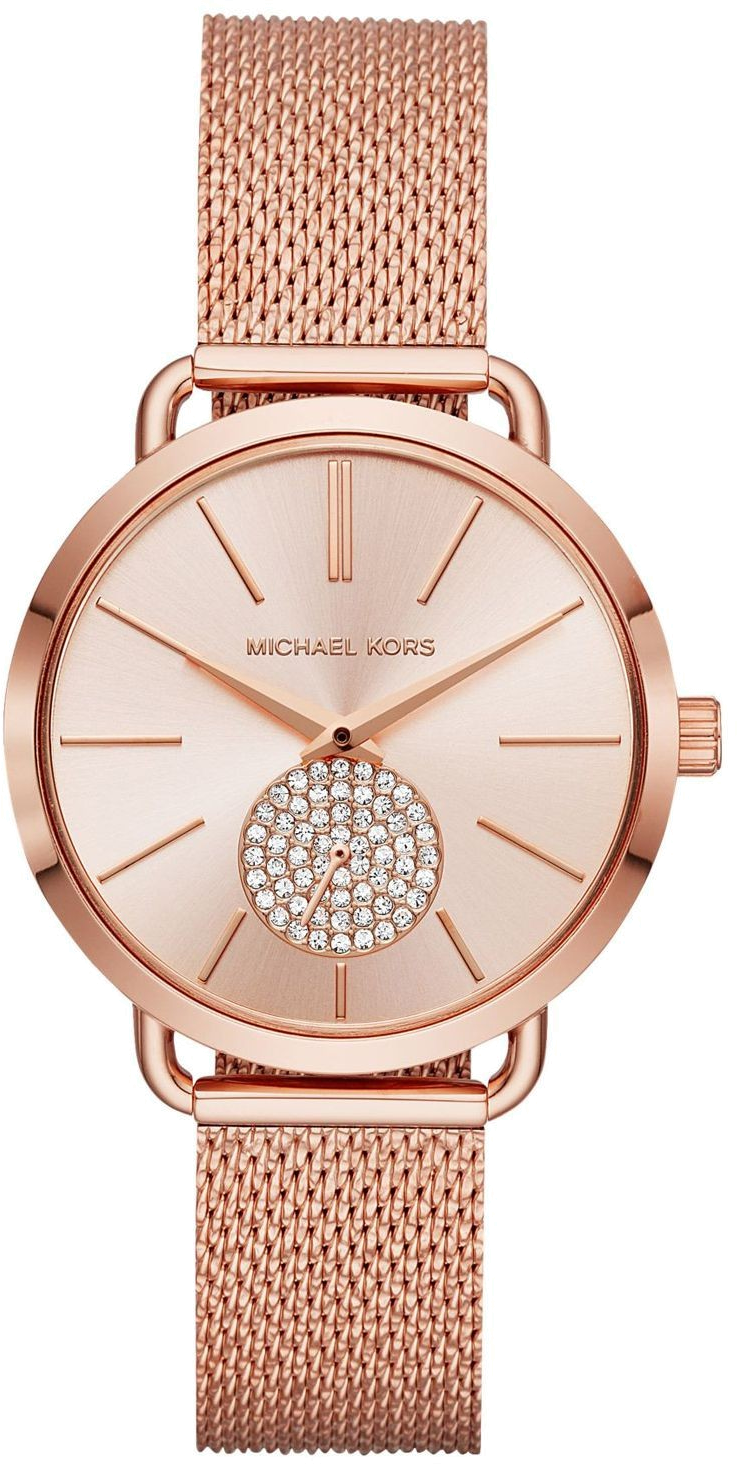 Montre Michael Kors MK3845 en acier or rose et maille milanaise