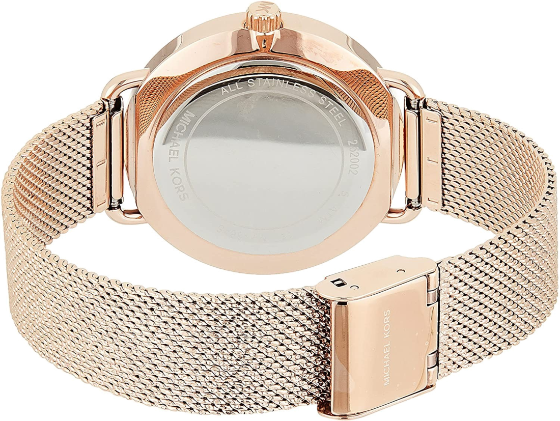 Montre Michael Kors MK3845 en acier or rose et maille milanaise vue 3