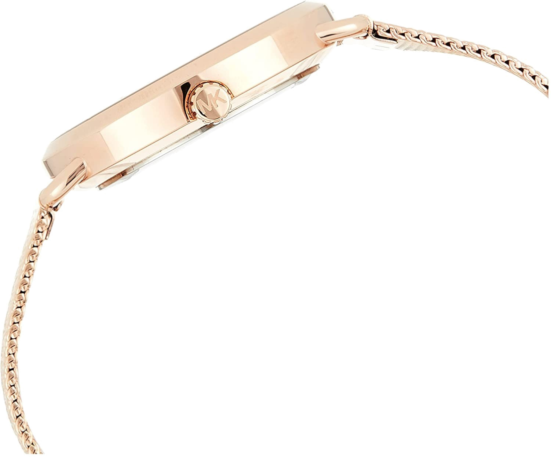 Montre Michael Kors MK3845 en acier or rose et maille milanaise vue 4