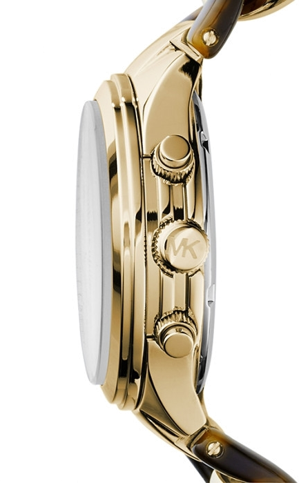 Montre Michael Kors MK4222 Runway Femme - Cadran marron, bracelet or torsadé vue 2