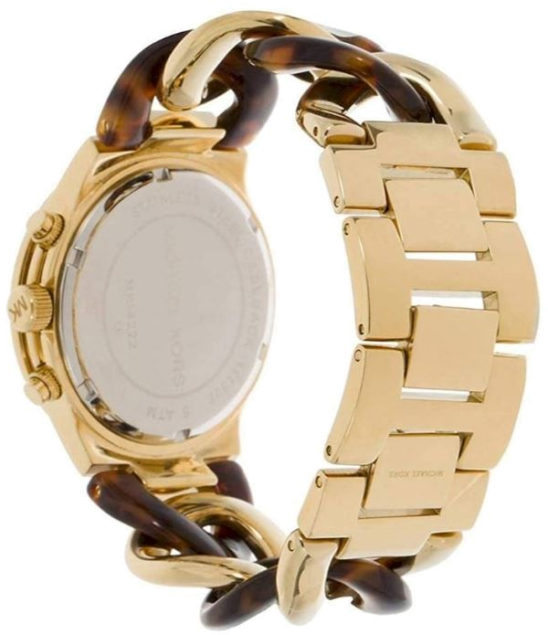 Montre Michael Kors MK4222 Runway Femme - Cadran marron, bracelet or torsadé vue 4