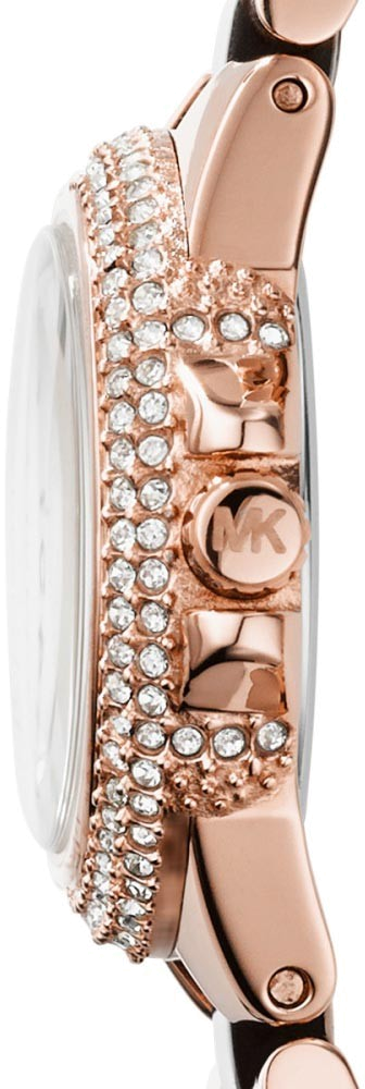 Montre Femme Michael Kors MK4289 en acier bicolore marron et or rose vue 2