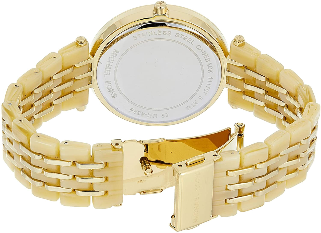Montre Michael Kors Darci MK4325 Femme, Cadran et Bracelet Or, Bi-matière Acétate et Acier vue 3