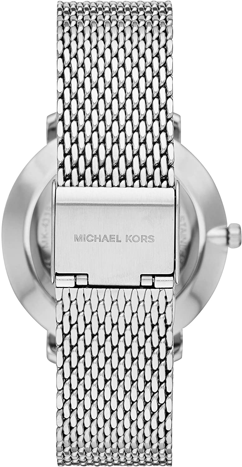 Montre Femme Michael Kors Darci MK4338 en acier argenté, bracelet maille milanaise vue 3