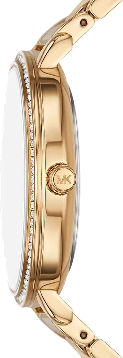 Montre-bracelet Michael Kors Pyper MK4666 pour femme, boîtier et bracelet or, cadran blanc vue 3