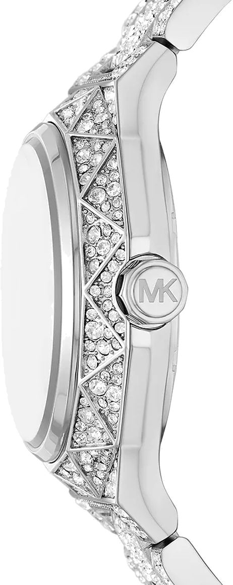 Montre Femme Michael Kors Raquel MK4691 Cadran et Bracelet Argent Acier Pavé de Strass vue 3
