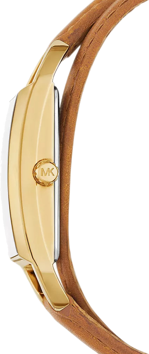 Montre Femme Michael Kors MK4721 Mini Empire - Cadran Or, Bracelet Cuir Marron vue 3