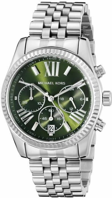 Montre Femme Michael Kors Mini Empire MK4722 Cadran Argenté Bracelet Cuir Noir vue 2