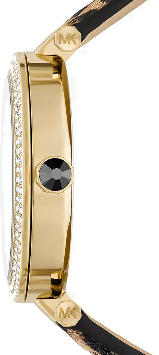 Montre Femme Michael Kors MK4723 Parker - Boîtier Or, Bracelet Cuir Noir Léopard vue 3