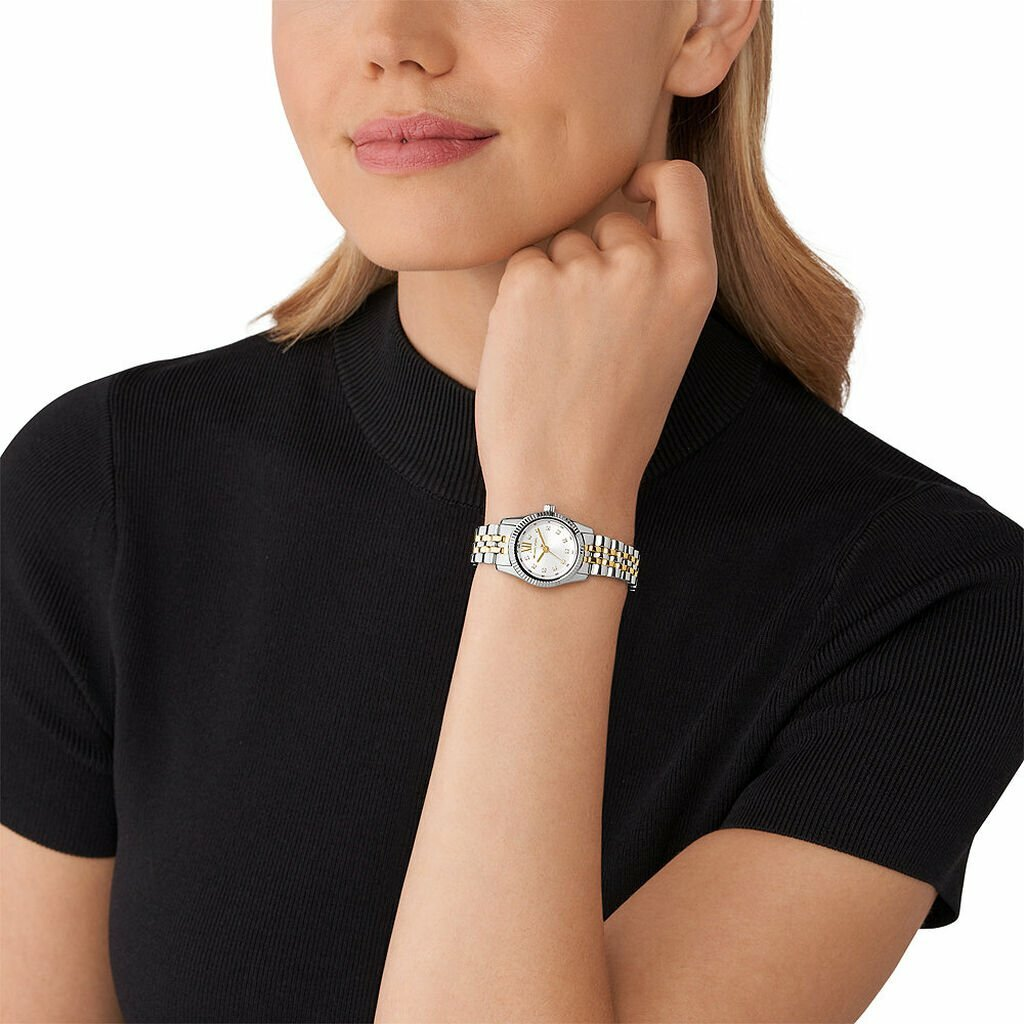 Montre Femme Michael Kors MK4740 Lexington en Acier Argent et Or vue 4