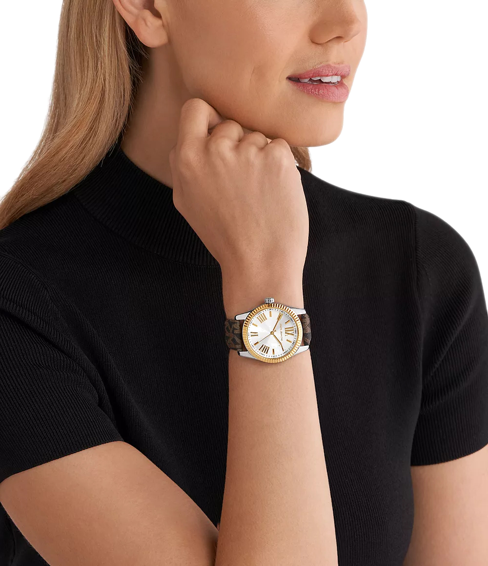 Montre Femme Michael Kors MK4745 Lexington - Cadran Nacré & Bracelet Acier Bicolore vue 5