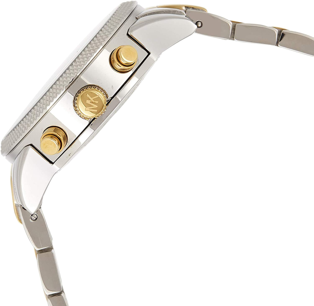 Montre Michael Kors Ritz MK5057 Chronomètre cadran nacre bracelet bi-ton doré argent vue 3