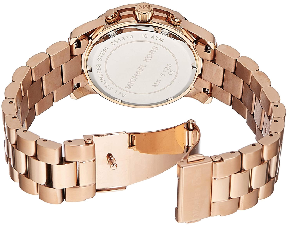 Montre Femme Michael Kors Runway MK5128 en acier inoxydable or rose vue 3