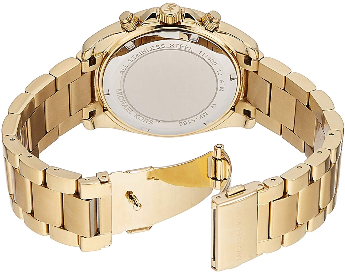 Montre Femme Michael Kors MK5166 Blair - Boîtier et Bracelet Acier Doré avec Strass vue 3